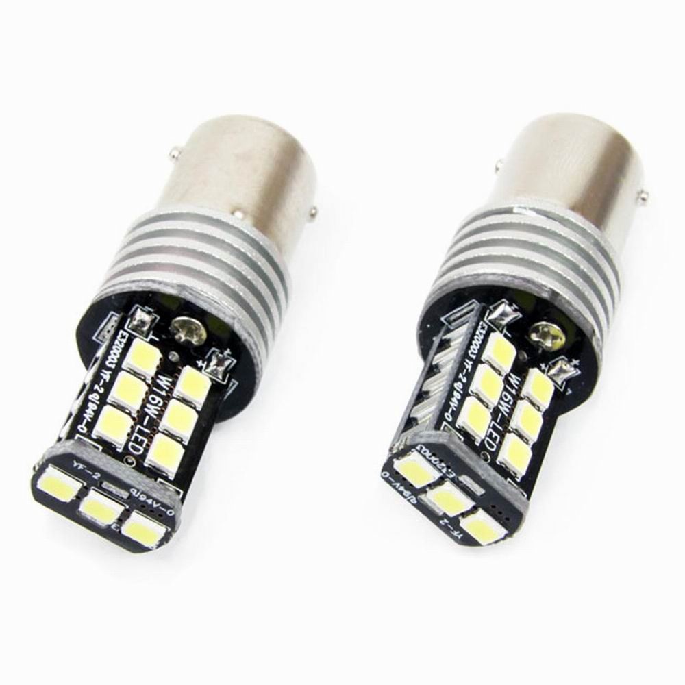 Set 2 becuri semnalizare 15 LED-uri 12/24V, P21W BA15s Canbus 01293 Amio