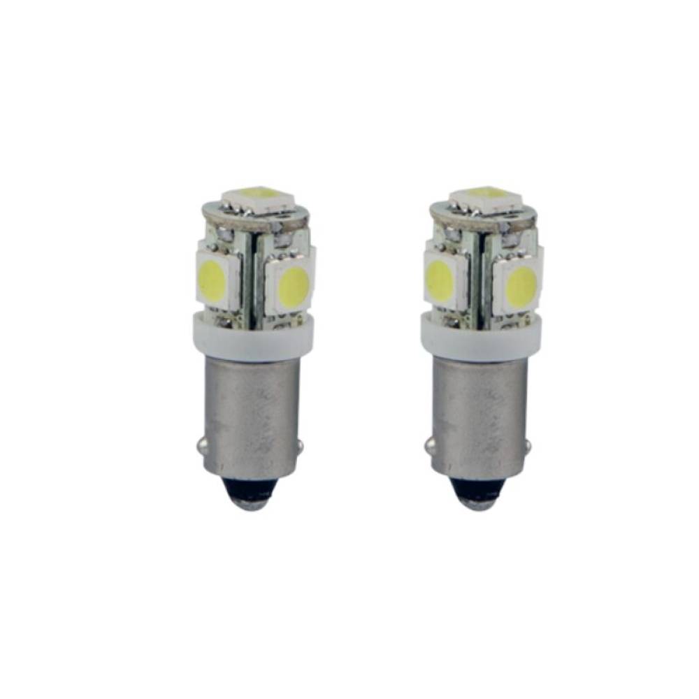 Set 2 becuri bord 5 Led SMD 5050, 12-24V, T4W-BA9S, alb, H.L CAN BA9S