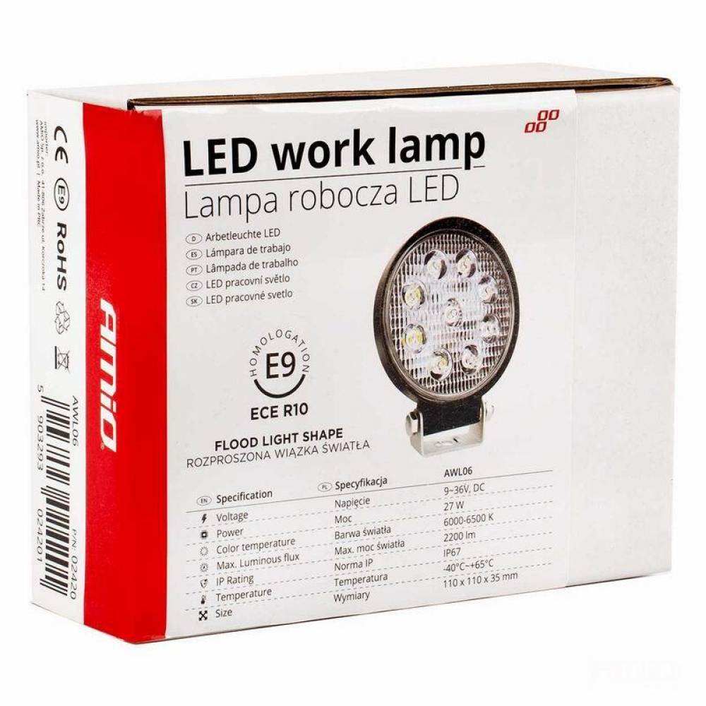 Proiector lucru fi115, LED, 9-36V / 27W, 2160lm, flood, AWL06 02420 Amio