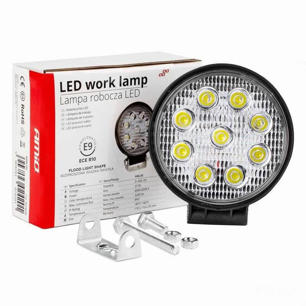 Proiector lucru fi115, LED, 9-36V / 27W, 2160lm, flood, AWL06 02420 Amio