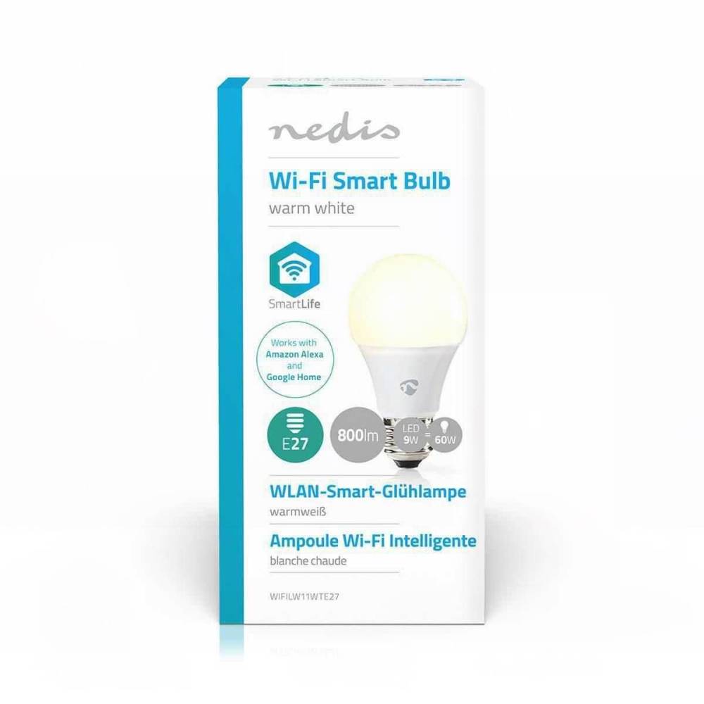 Bec LED Smart WiFi, E27, 800 lm, 9W, 2700 K, Nedis