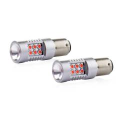 Set 2 becuri stop frana 24 LED-uri, 12/24V, P21/5W, BAY15d Canbus, rosu, Canbus 02579 Amio