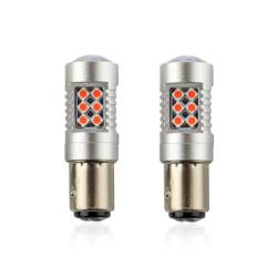 Set 2 becuri stop frana 24 LED-uri, 12/24V, P21/5W, BAY15d Canbus, rosu, Canbus 02579 Amio
