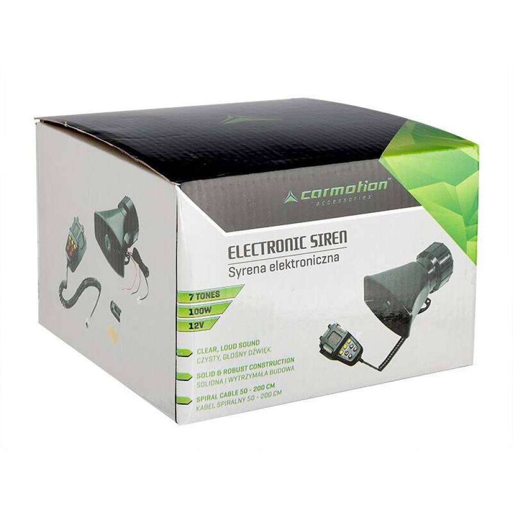 Sirena cu microfon 7 tonuri, 12V, 100W, 58603 Carmotion Sirena cu microfon 7 tonuri, 12V, 100W, 58603 Carmotion