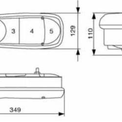 Lampa spate 349x129mm, Renault Premium, Daf CF-LF, cu LED, cu cablu, stg/dr, 12V,  TR1473
