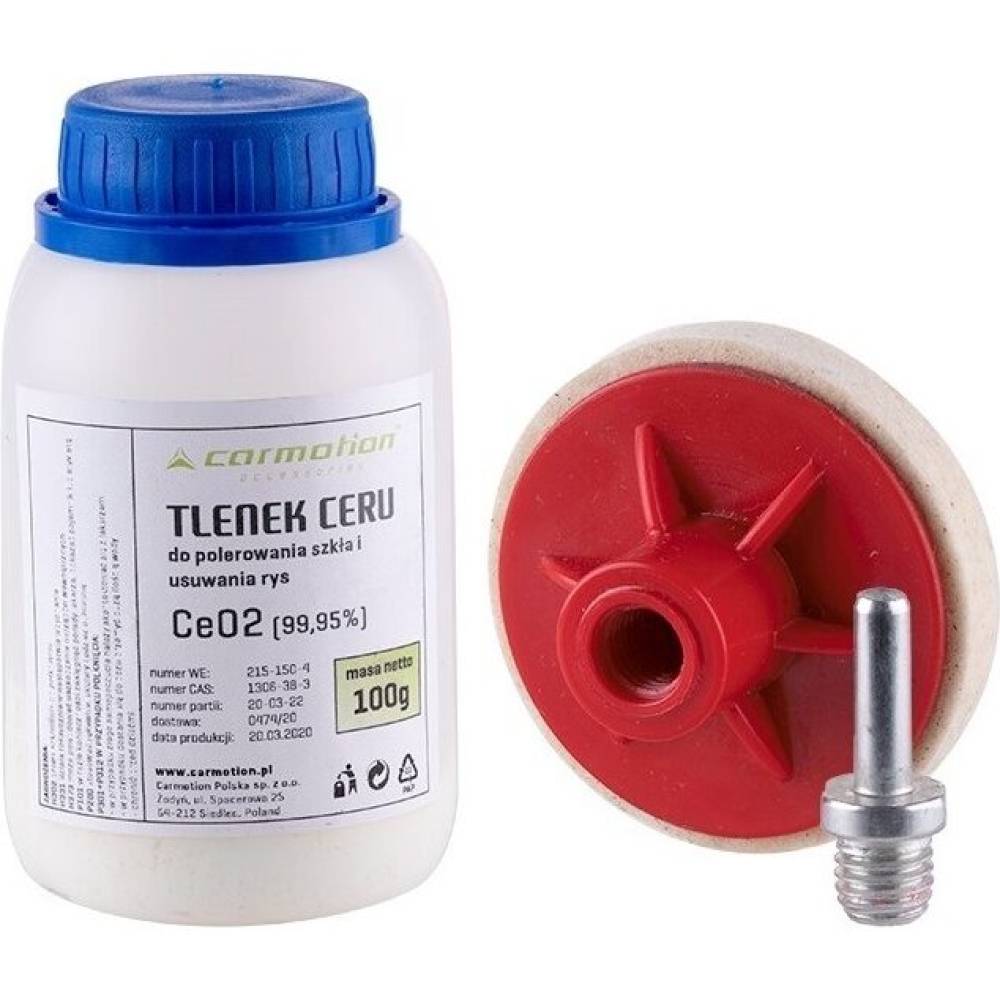 Kit polisare geamuri, oglinzi, cu oxid de ceriu CeO2, Carmotion 86684