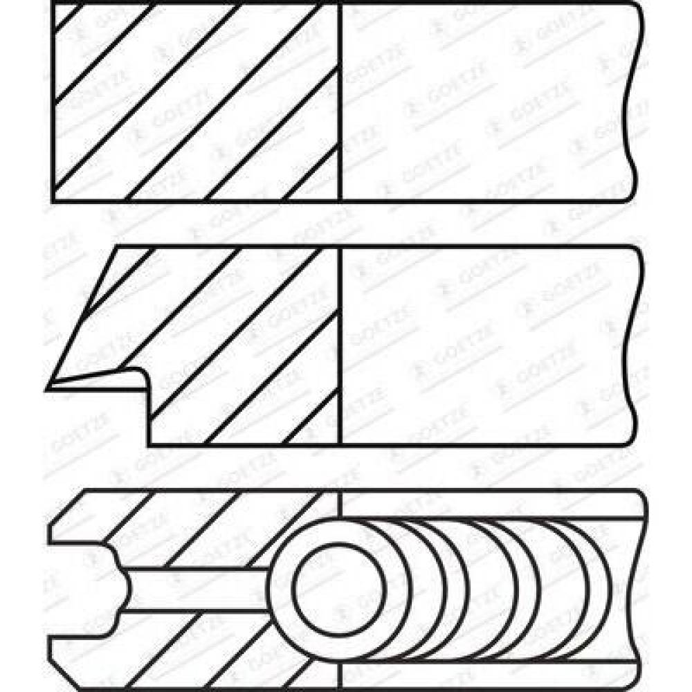 Set segmenti piston, MERCEDES-BENZ SPRINTER, C CLASS, VITO, 08-743100-00 Goetze