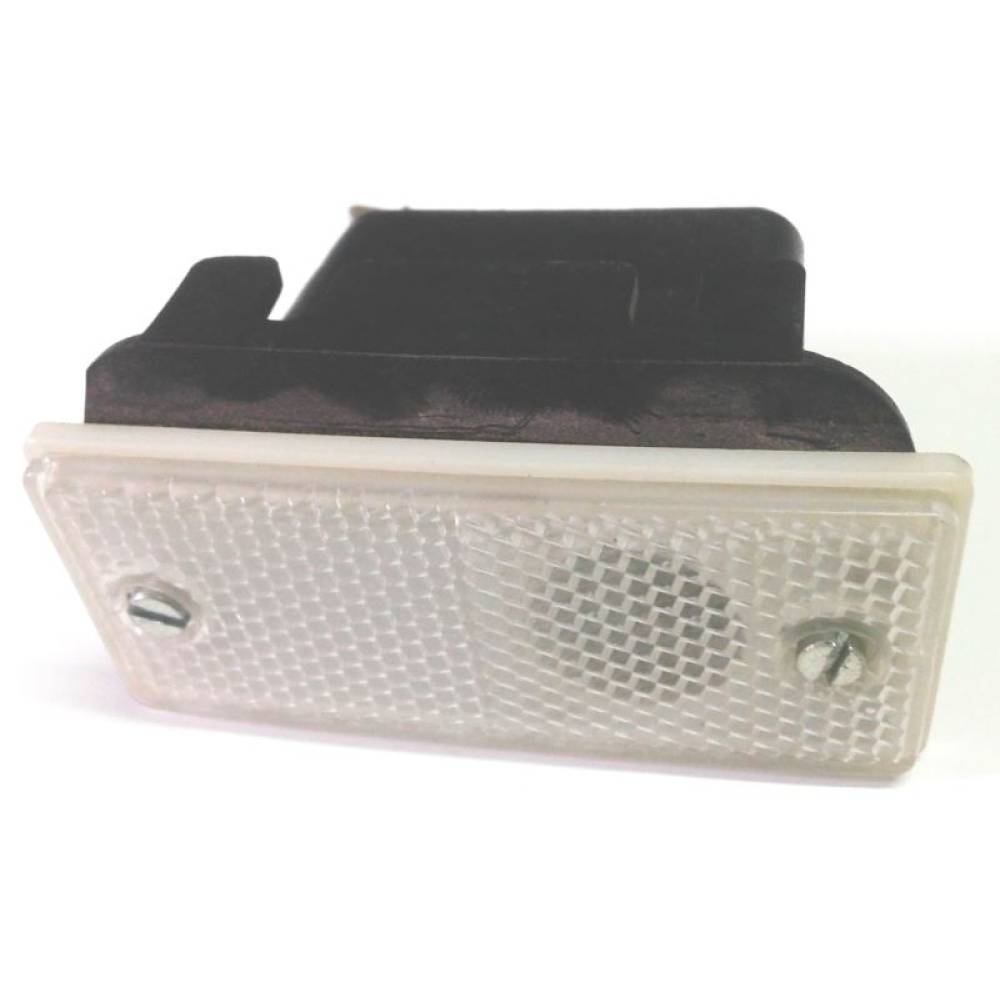 Lampa gabarit 90x40, incastrabila, bec 24V, alba/rosie