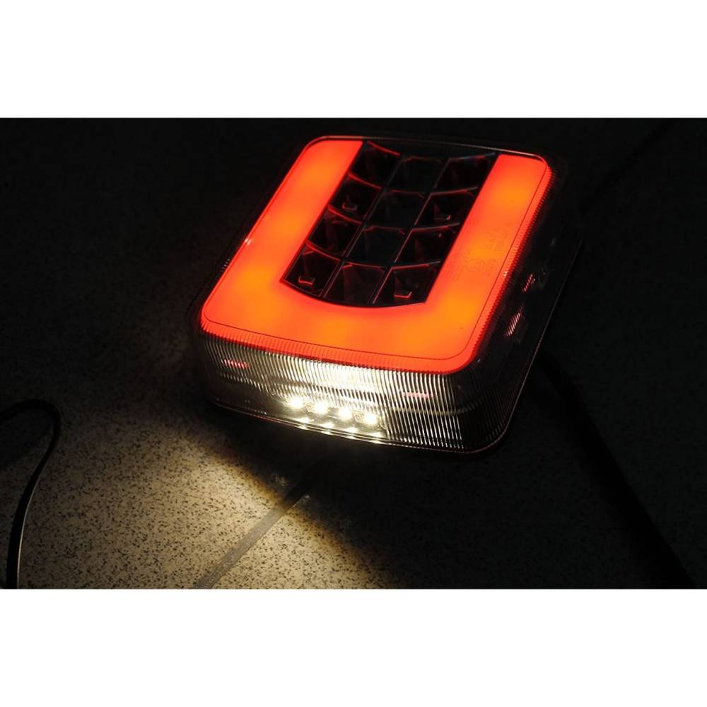 Lampa spate 100x95, 4 functii, iluminare numar,cablu, LED, stanga, Glow DAFA TRS004L