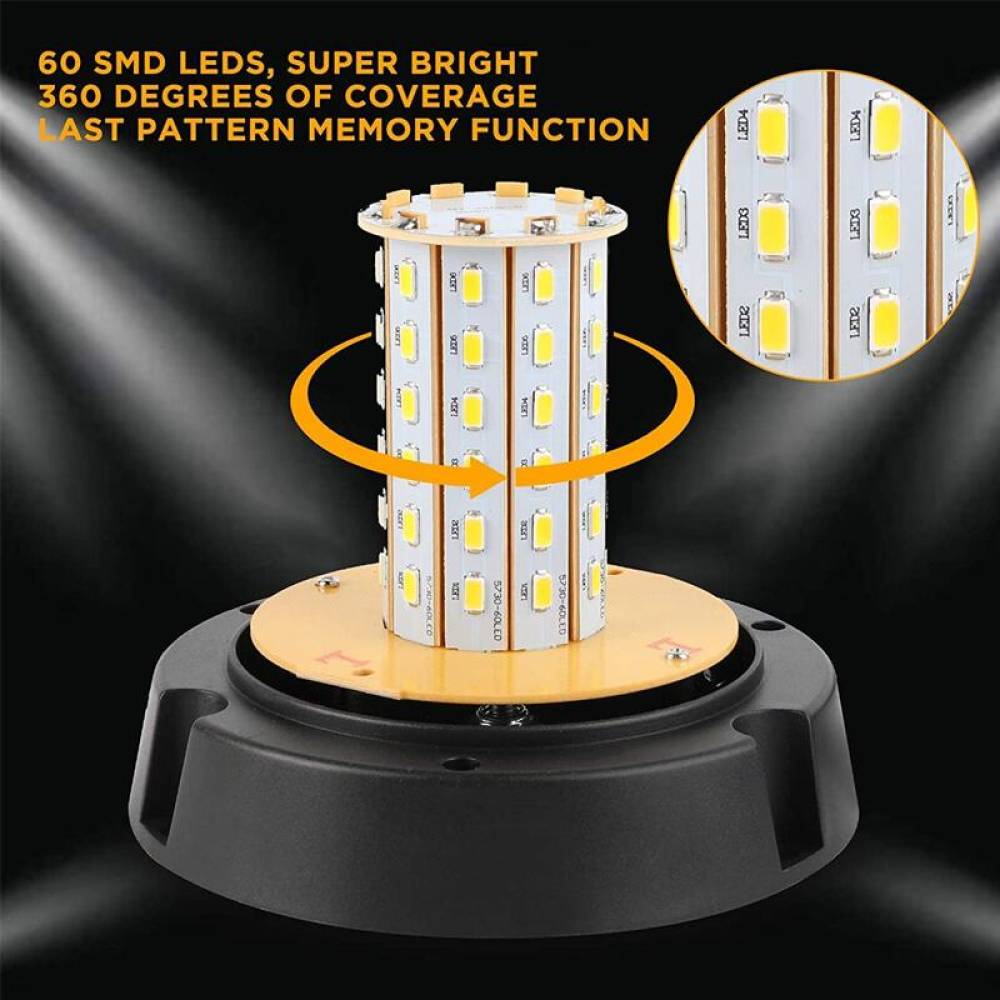 Girofar 12V/24V h128, fi160, LED72-mag, 11 functii, intrerupator 2 butoane, Strobo VS-0172 12/24V