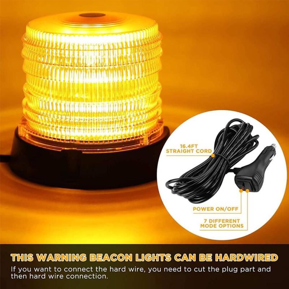 Girofar 12V/24V h128, fi160, LED72-mag, 11 functii, intrerupator 2 butoane, Strobo VS-0172 12/24V