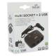 Stecher 3 prize 12/24V cu fir, 2 USB-uri, 2.1A, 120W, negru, Pulse MLS511B