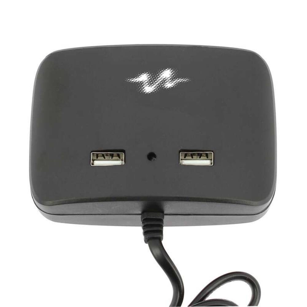 Stecher 3 prize 12/24V cu fir, 2 USB-uri, 2.1A, 120W, negru, Pulse MLS511B