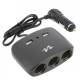 Stecher 3 prize 12/24V cu fir, 2 USB-uri, 2.1A, 120W, negru, Pulse MLS511B