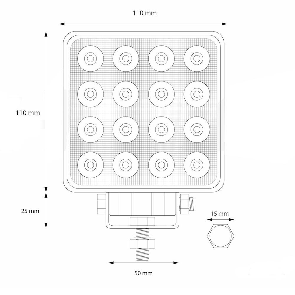 Proiector lucru 108x108, LED, 9-60V / 48W, 4000lm, 01700 Amio
