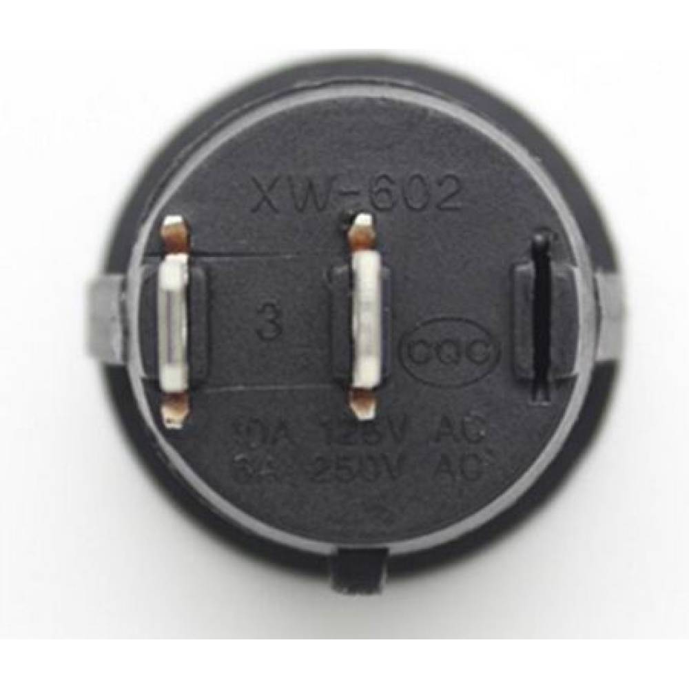 Buton basculant ON/OFF  -2faze O/I -negru, rotund       XW602-AB1