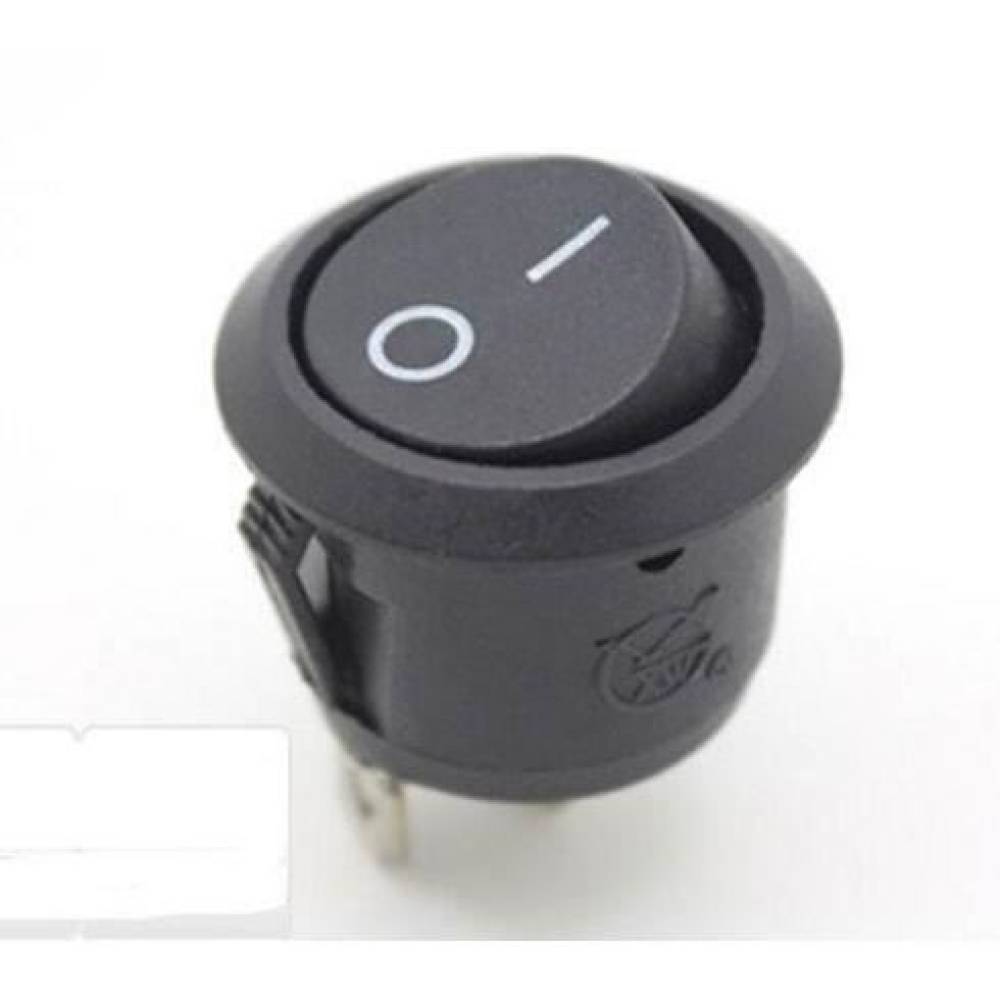 Buton basculant ON/OFF  -2faze O/I -negru, rotund       XW602-AB1