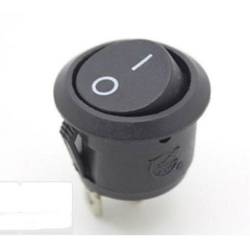 Buton basculant ON/OFF  -2faze O/I -negru, rotund       XW602-AB1