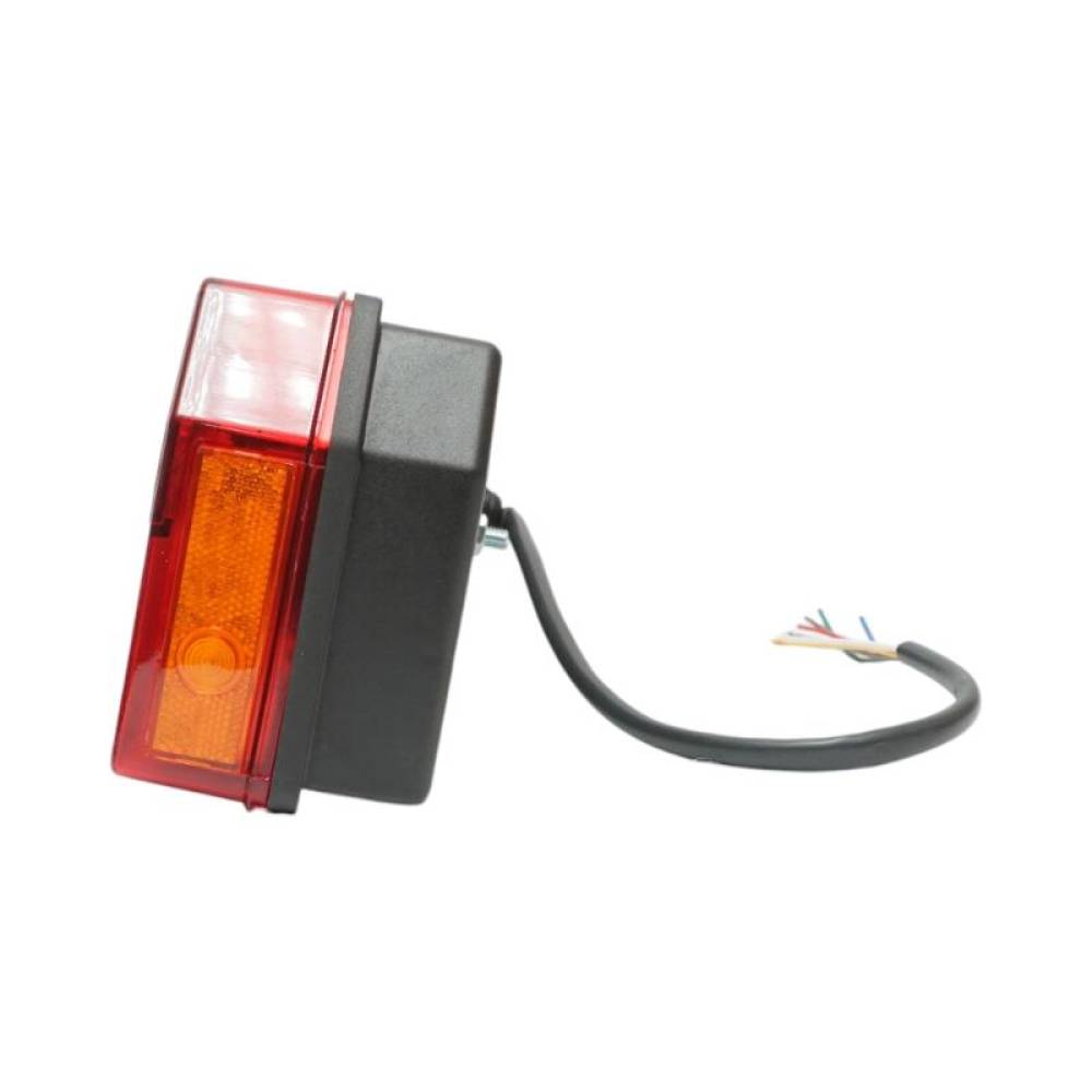 Lampa spate 420x140, 8 functii, 12-24V, fara bec, cu triunghi si cablaj, LED, stanga, Ucler 0105L, 98643, RN17 Lampa spate 420x140, 8 functii, 12-24V, fara bec, cu triunghi si cablaj, LED, stanga, Ucler 0105L, 98643, RN17