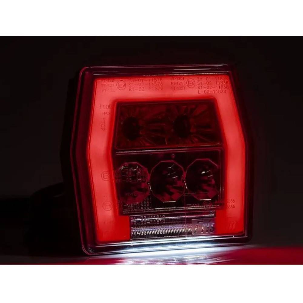 Lampa spate 99,6x93, 4 functii, iluminare numar, LED Neon, FT-120T Fristom Lampa spate 99,6x93, 4 functii, iluminare numar, LED Neon, FT-120T Fristom