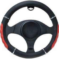 Husa volan 37 - 39cm negru cu rosu si argintiu 6545 Automax   