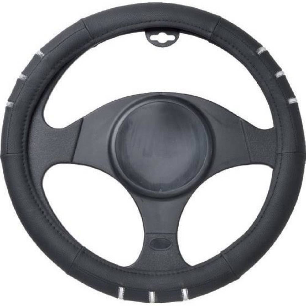 Husa volan 37 - 39cm negru cu argintiu 5058 Automax   