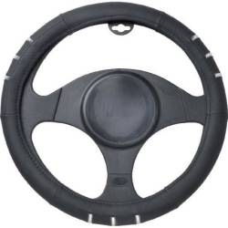 Husa volan 37 - 39cm negru cu argintiu 5058 Automax   