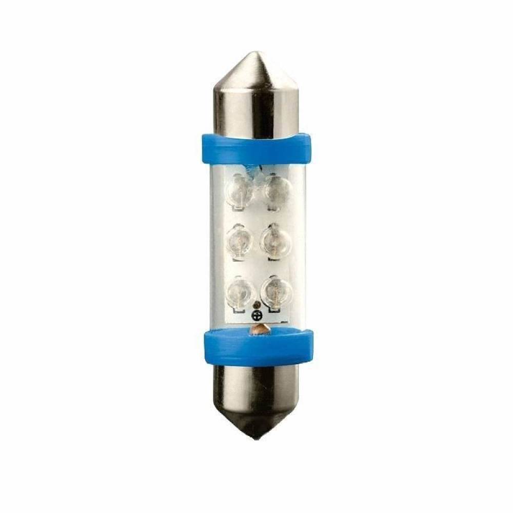 Set 2 becuri sofit 12V/C5W 39mm 6 LED-uri albastru 5867 Vecta