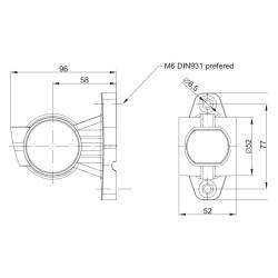 Lampa gabarit brat 96mm, LED, 3 functii, dreapta, 12-36V  FT-140A-P Fristom