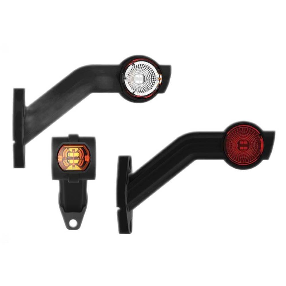 Lampa gabarit cu brat 190 lung, cotit la 45°, LED, 3 functii alba, rosie si galbena, dreapta 12-36V, FT-140 FP Fristom Lampa gabarit cu brat 190 lung, cotit la 45°, LED, 3 functii alba, rosie si galbena, dreapta 12-36V, FT-140 FP Fristom