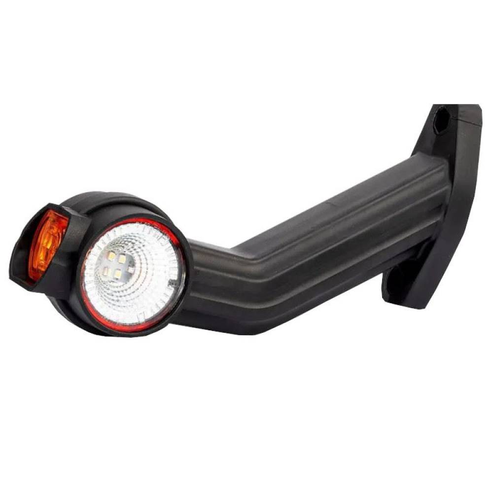 Lampa gabarit cu brat 190 lung, cotit la 45°, LED, 3 functii alba, rosie si galbena, dreapta 12-36V, FT-140 FP Fristom Lampa gabarit cu brat 190 lung, cotit la 45°, LED, 3 functii alba, rosie si galbena, dreapta 12-36V, FT-140 FP Fristom