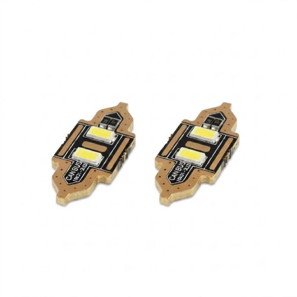 Set 2 becuri sofit 12V/C5W 31mm 2 LED-uri tip SMD 5730, CANBUS 01448 Amio
