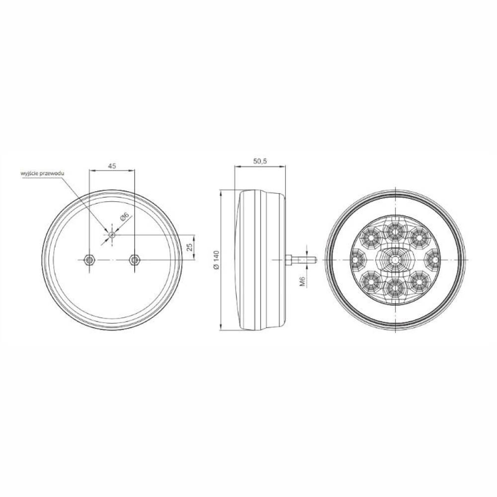 Lampa ceata 2 suruburi, LED, cu pozitie, rotunda, FT-111-LED Fristom Lampa ceata 2 suruburi, LED, cu pozitie, rotunda, FT-111-LED Fristom