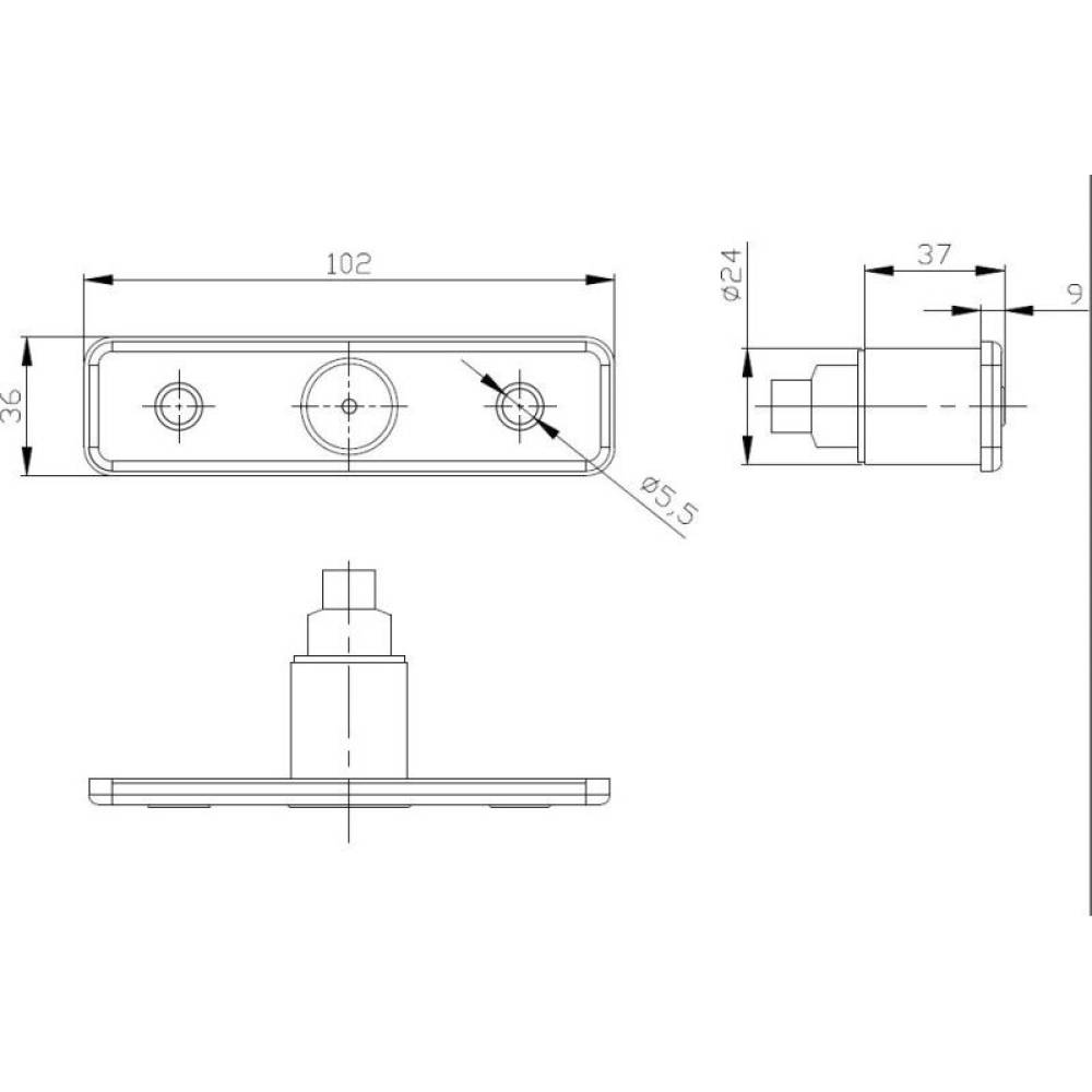 Lampa gabarit 102x36, LED, alba, 12-36V, FT-004-B Fristom 