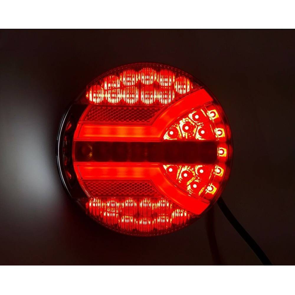 Lampa spate fi140, 4 functii, tip hamburger, LED Neon, semnalizare dinamica, Navia LZD 2342 Horpol