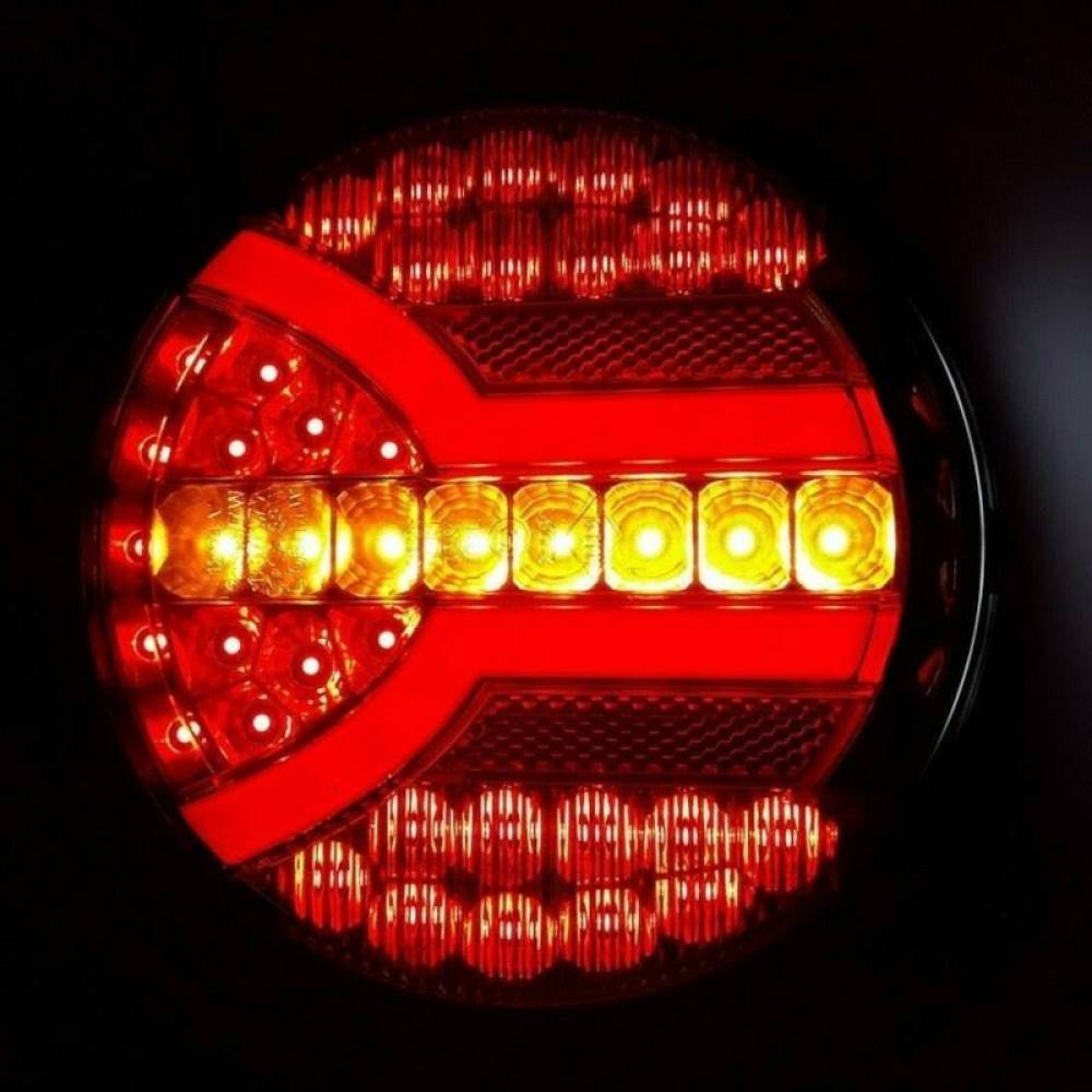Lampa spate fi140, 4 functii, tip hamburger, LED Neon, semnalizare dinamica, Navia LZD 2342 Horpol