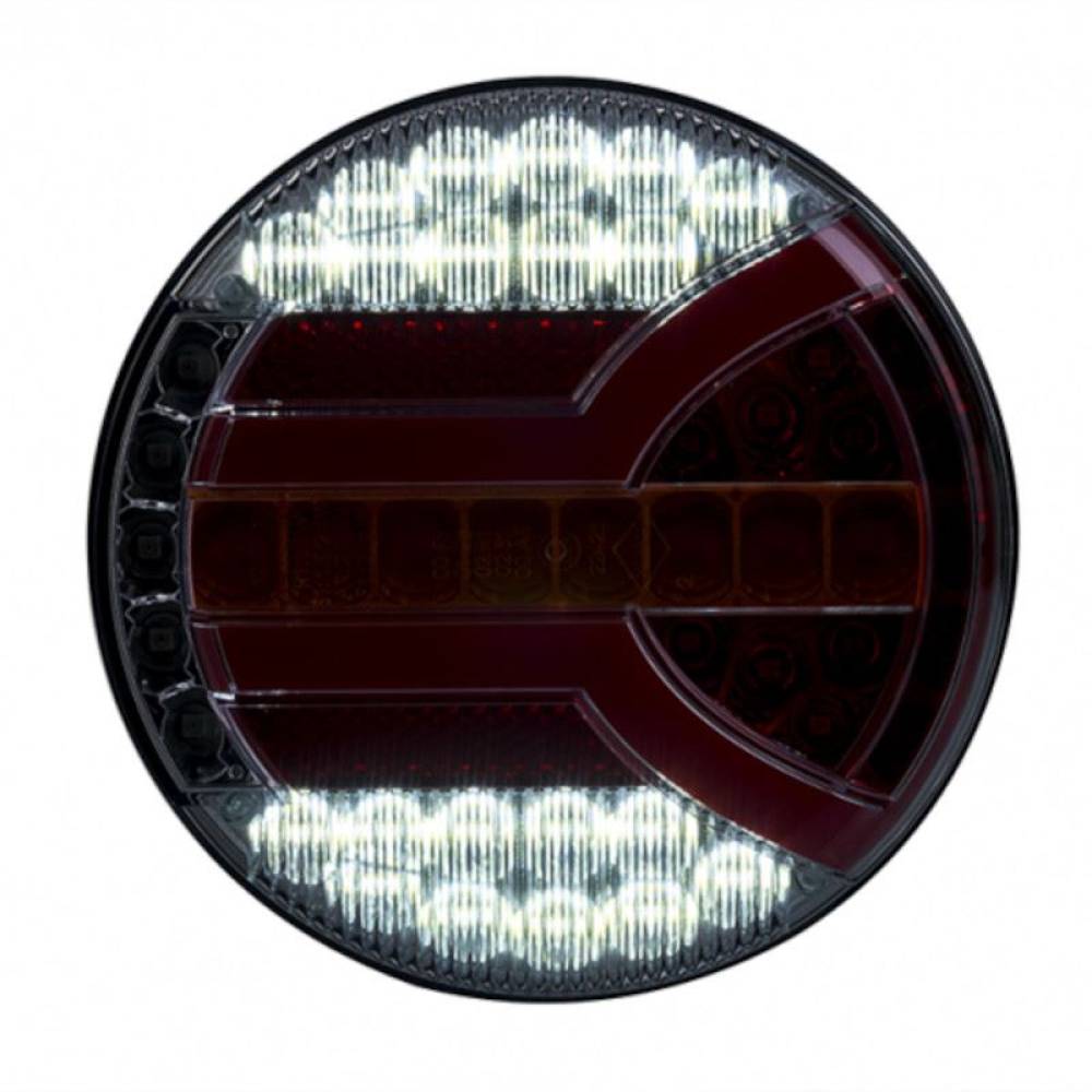 Lampa stop fi140, 5 functii, mers inapoi, ceata, tip hamburger, LED Neon, semnalizare dinamica, Navia, HOR94B LZD2341 Horpol