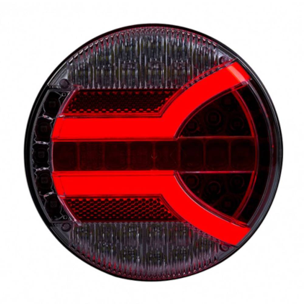 Lampa stop fi140, 5 functii, mers inapoi, ceata, tip hamburger, LED Neon, semnalizare dinamica, Navia, HOR94B LZD2341 Horpol