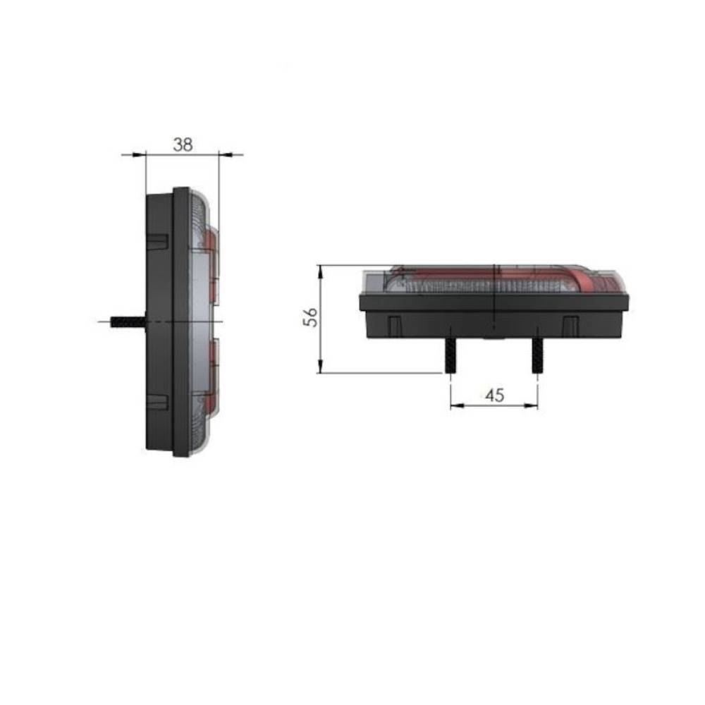 Lampa stop fi140, 5 functii, mers inapoi, ceata, tip hamburger, LED Neon, semnalizare dinamica, Navia, HOR94B LZD2341 Horpol