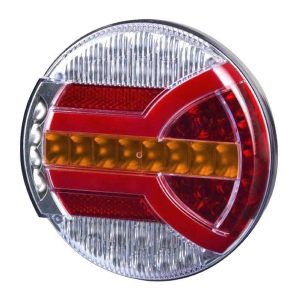 Lampa stop fi140, 5 functii, mers inapoi, ceata, tip hamburger, LED Neon, semnalizare dinamica, Navia, HOR94B LZD2341 Horpol
