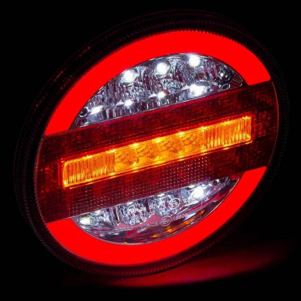 Lampa stop fi140, 4 functii, stanga-dreapta, LED, 12-24V, semnalizare dinamica, 02372 Amio
