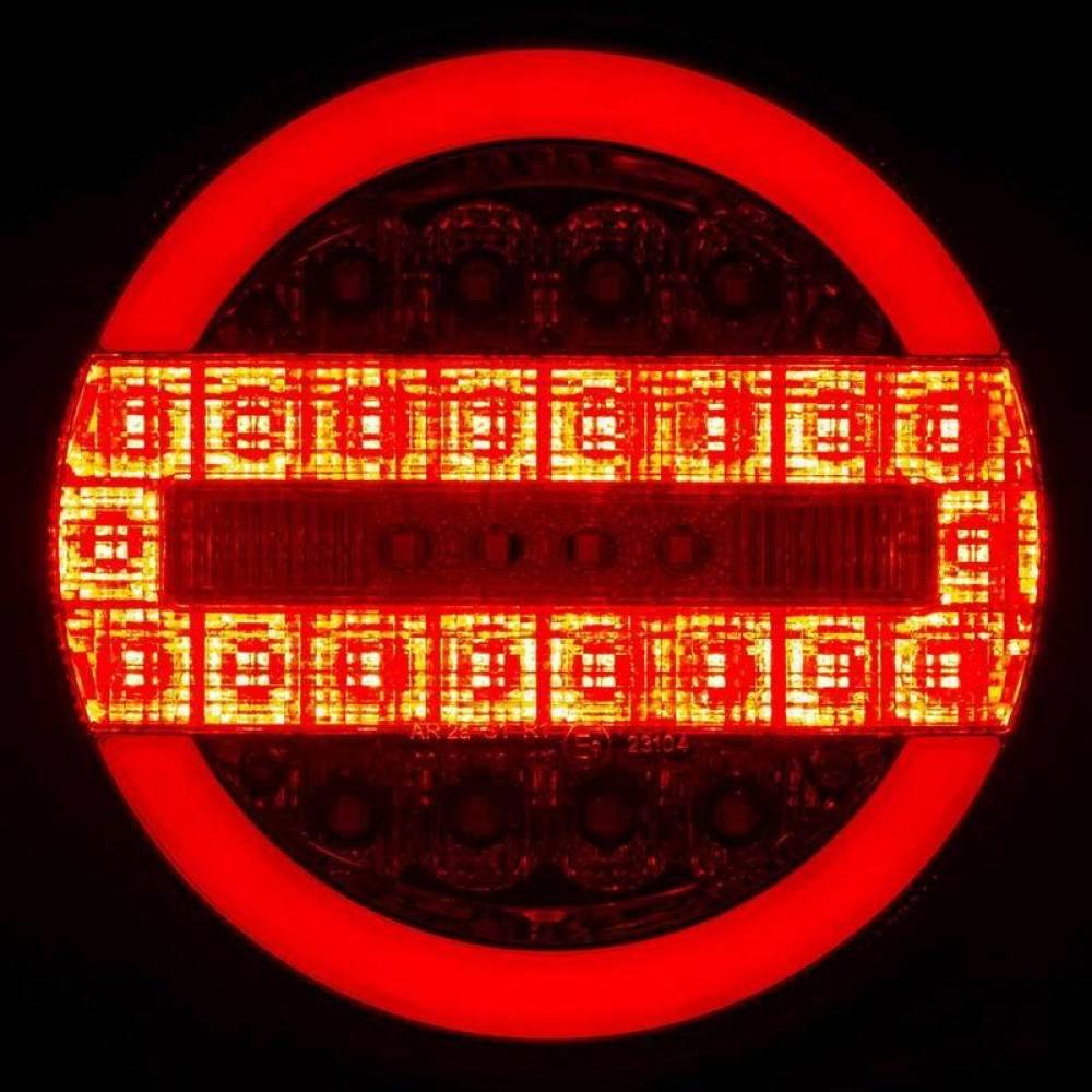 Lampa stop fi140, 4 functii, stanga-dreapta, LED, 12-24V, semnalizare dinamica, 02372 Amio
