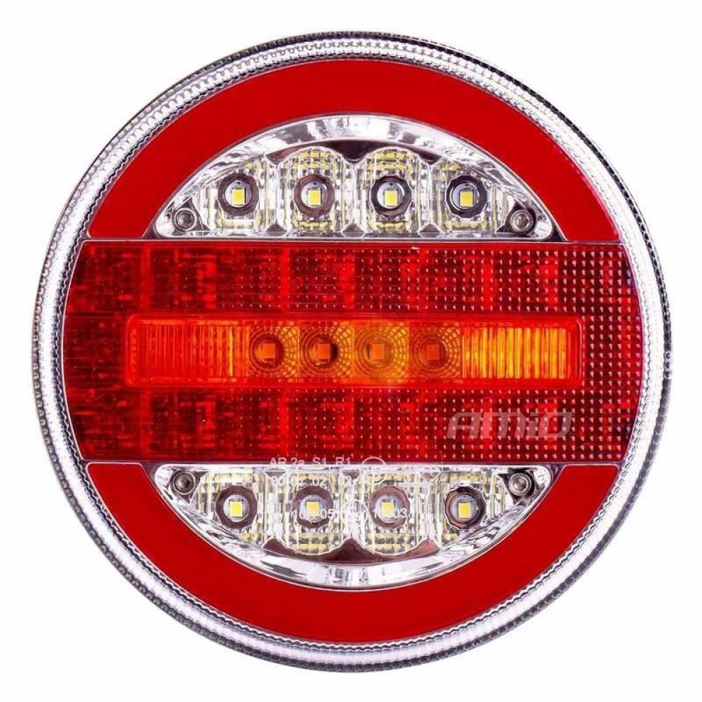 Lampa stop fi140, 4 functii, stanga-dreapta, LED, 12-24V, semnalizare dinamica, 02372 Amio