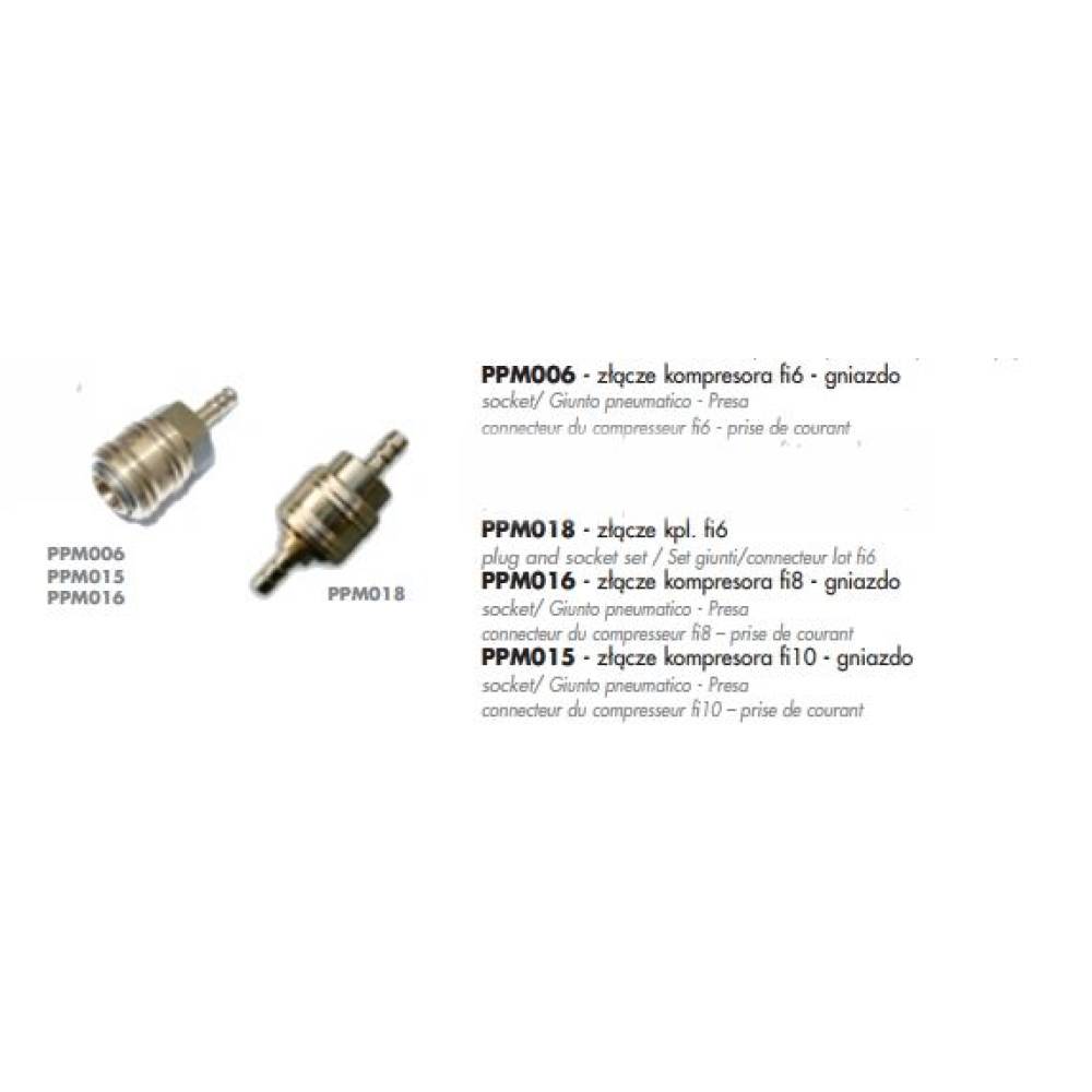 Cuplaj rapid pneumatic furtun aer compresor, fi6, set (mama, tata) PPM018/k Hico