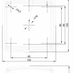 Lampa interior plafon 125x125 FTP-131 cu intrerupator, 12/24V Fristom   