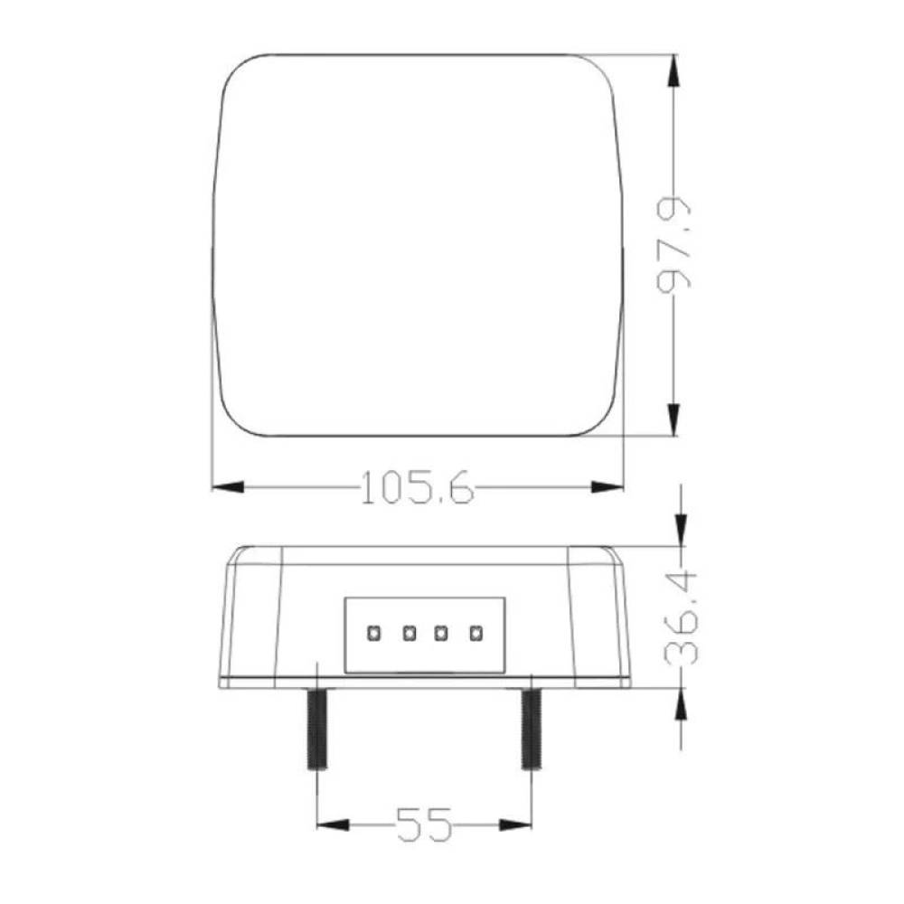 Lampa spate 100x90, 5 functii, iluminare numar, LED, TRL-003 Dafa