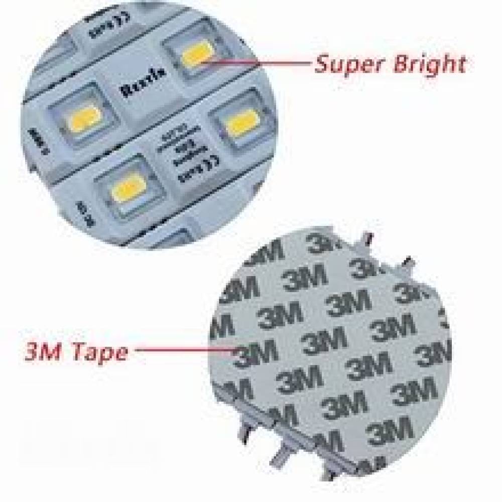 Modul 3 LED-uri, SMD injectate, 3x5730, 12V, lumina alba, 20 bucati/folie