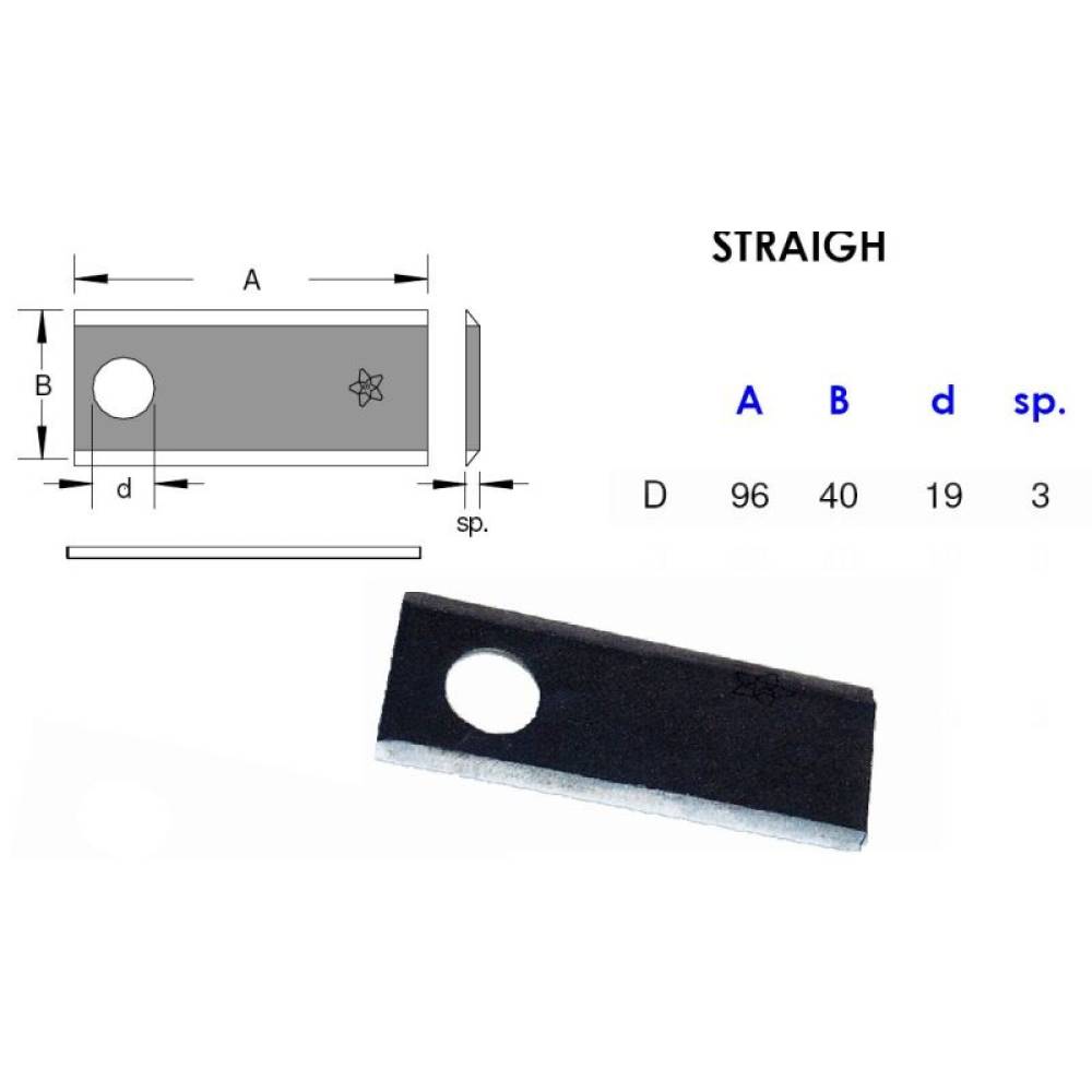 Lama cutit dreapta pentru cositoare rotativa, gaura fi19mm R96 Gerpol     25buc/cut