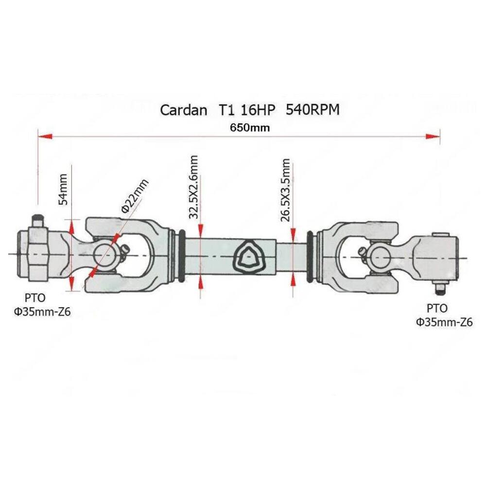 Cardan semanatoare SPC 6-8, T1 cruce, 650mm, AK50 UTB
