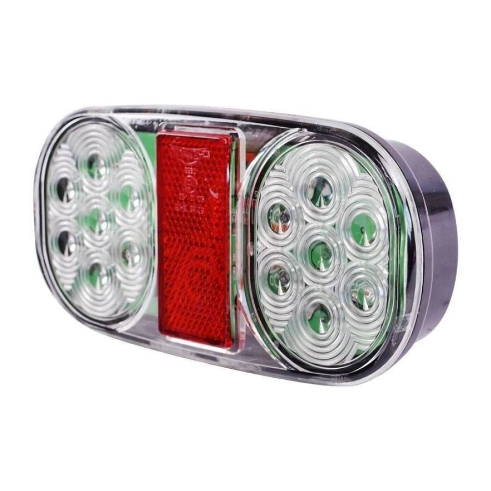 Lampa spate 160x76, 3 functii, catatdioptru LED, incolor, JCB SA95